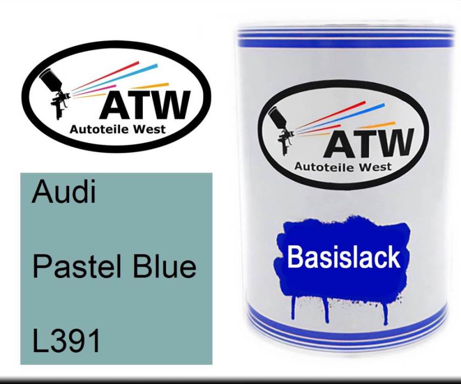 Audi, Pastel Blue, L391: 500ml Lackdose, von ATW Autoteile West.